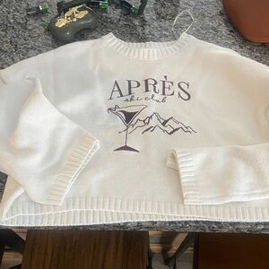 moon & madison White Après Ski Club Sweater